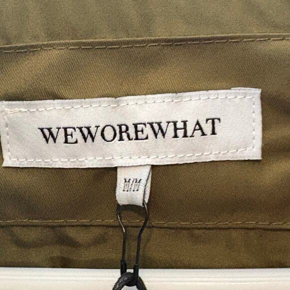 WeWoreWhat Womens Zip Off Sleeve Puffer Military Olive Jacket Size Medium - Picture 10 of 12